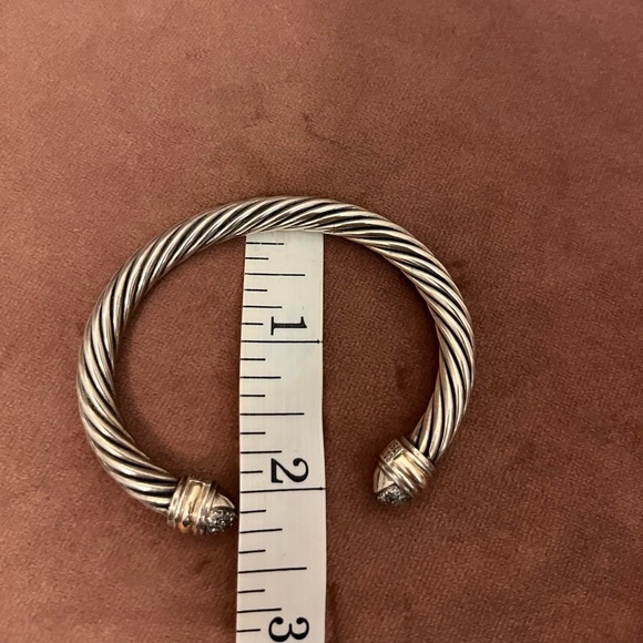 David Yurman 7mm silver classic cable bracelet, diamonds and 18kt yellow gold - Picture 5 of 8
